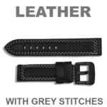 EXTRA BLACK LEATHER STRAP (grey stitches)