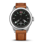 With light brown leather strap