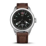 With dark brown leather strap