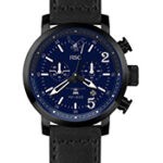 HSC-25 watch black steel case with black leather strap