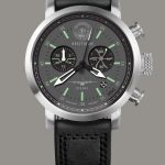 Steel Case with Black Leather Strap