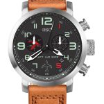 Steel Watch with Cognac Strap