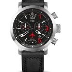 Steel Watch With Black Leather Strap