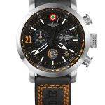 Steel Watch with Black Leather Strap