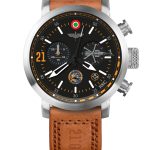 Steel Watch with Cognac Leather Strap