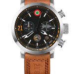 Steel Watch with Cognac Leather Strap
