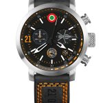 Steel Watch with Black Leather Strap