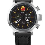 Steel Watch with Black Leather Strap